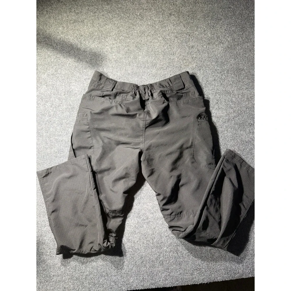 Mens Black Ripstop Tactical Cargo Pants Multi Pocket Utility Work Trousers L